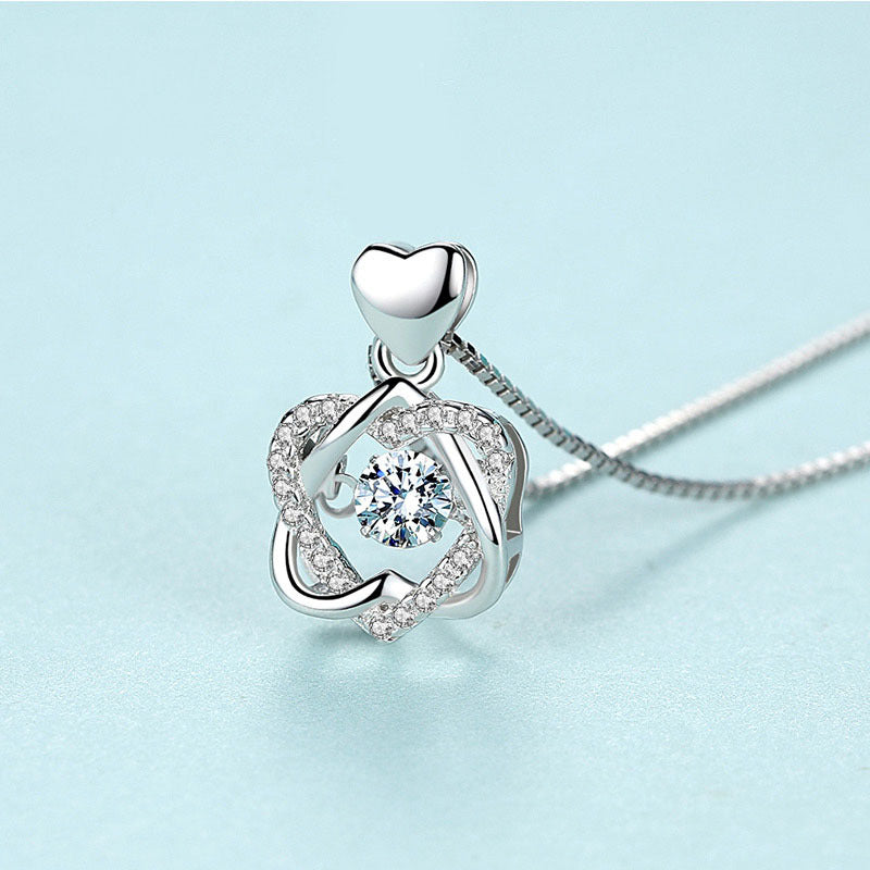 Girls star love fashion rhinestone necklace - WAlMYe #