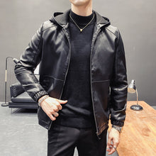 Load image into Gallery viewer, Trendy Casual Hooded Leather Jacket
