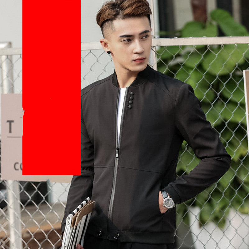 New Style Men's Coat Jacket Men's Stand-up Collar Thin Section Trendy Men's Large Size Jacket
