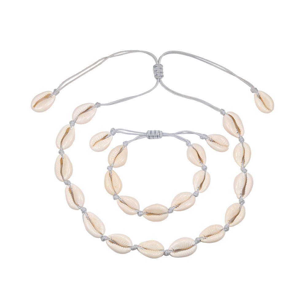 Shell Necklace Handmade Bracelet Clavicle Chain Anklet - WAlMYe #