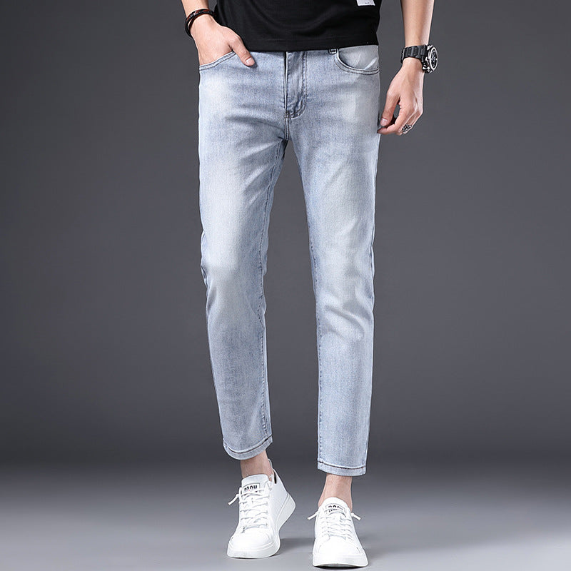 Jeans Men's Summer Thin Fit Straight Sleeve