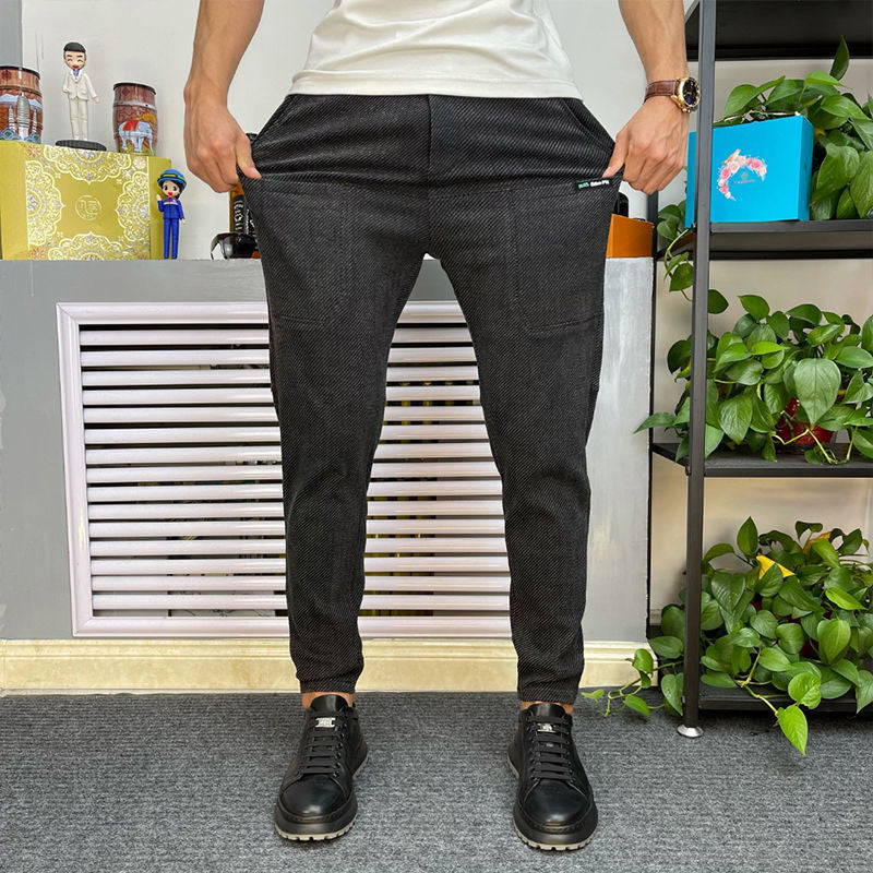 Men's Jeans Trend Small Feet Casual Trousers
