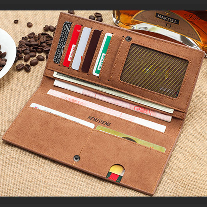 Men's Wallet Long Retro Thin Frosted Soft - WAlMYe #