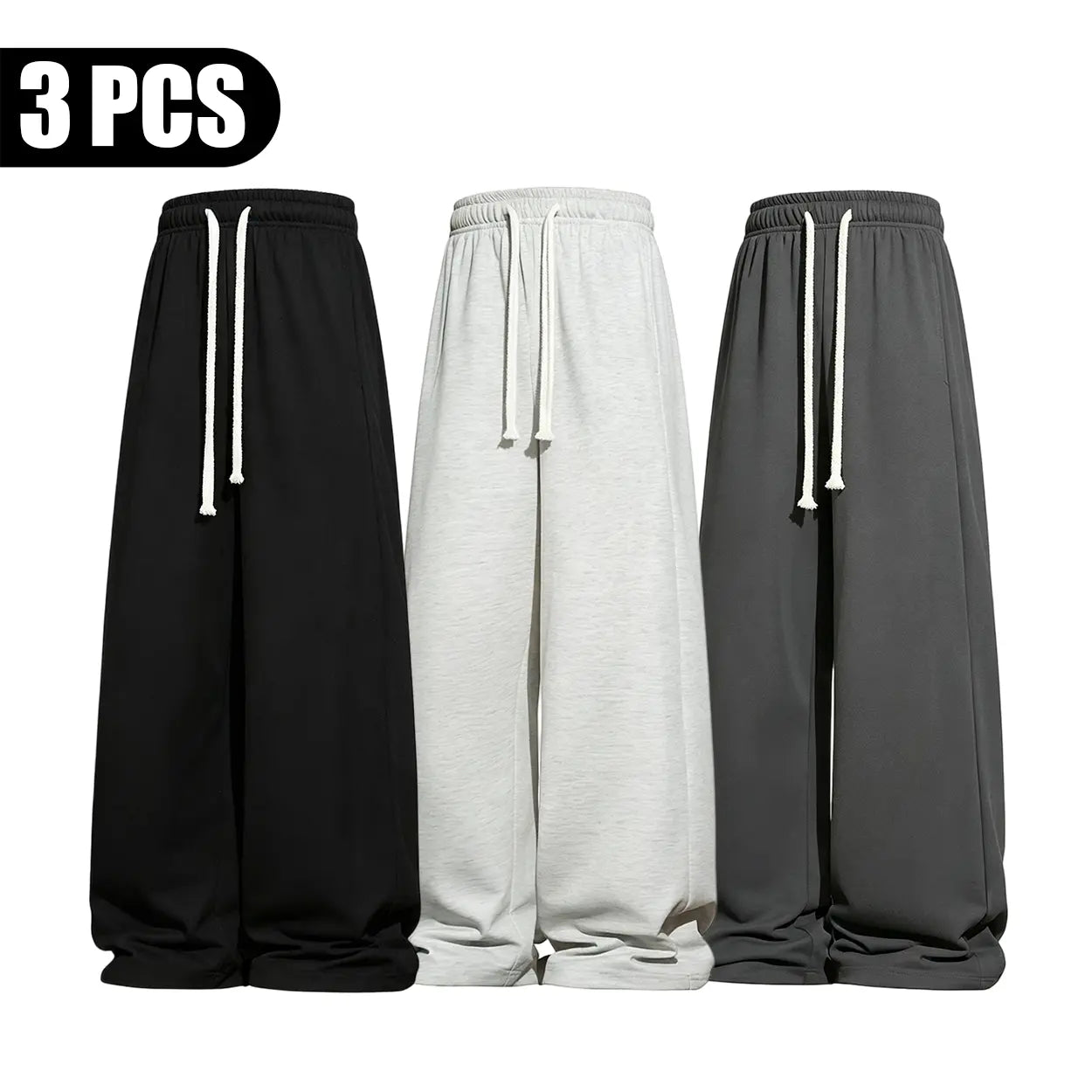 Men’S All-Season Baggy Wide-Leg Athletic Pants - Sports Clothing with Deep Pockets, Soft Breathable Fabric, Machine Washable Mens Clothing for Street Style, Khaki Pants Clothes