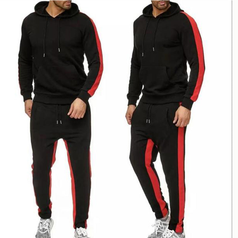 Contrast and stitching sportswear set - WAlMYe #