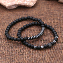 Load image into Gallery viewer, Black Frosted Copper Bracelet Set
