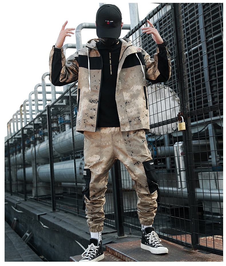 Men's loose tooling camouflage Jacket Suit - WAlMYe #