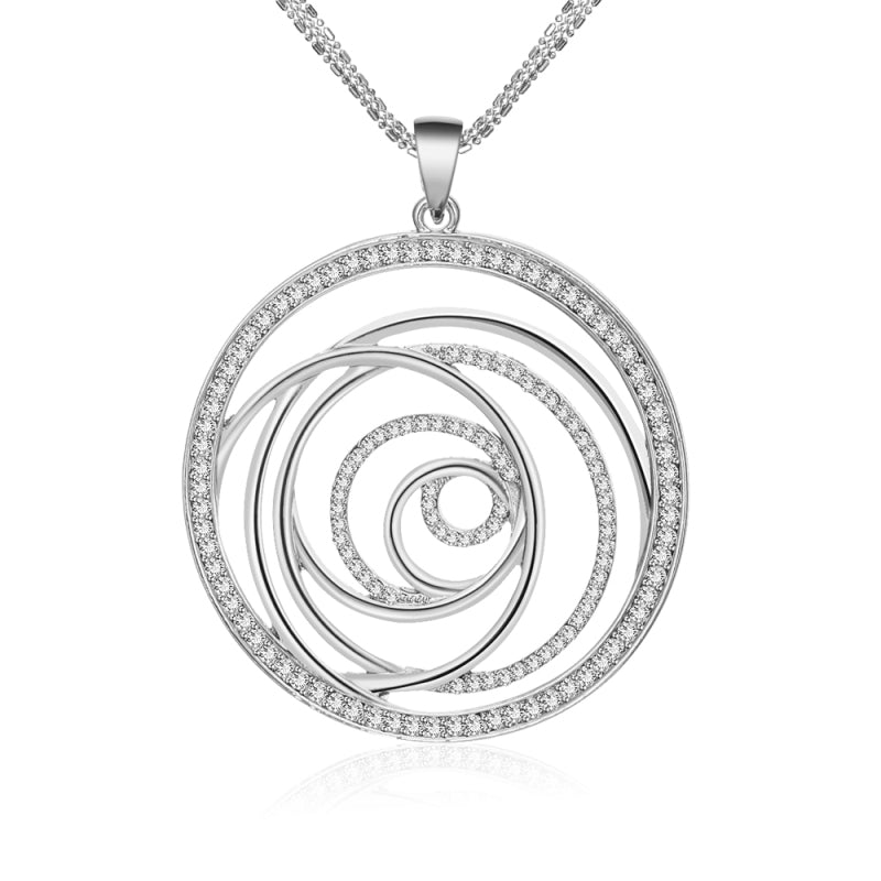 Round hollow sweater chain flower of life long necklace - WAlMYe #