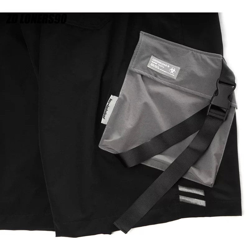 Contrast ribbon Work Shorts - WAlMYe #