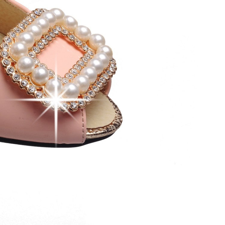 Beaded high heel sandals women stiletto fish mouth - WAlMYe #