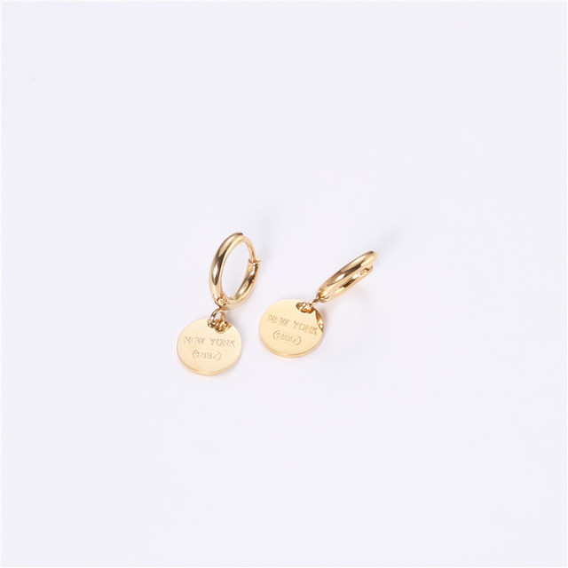 Women's metal disc earrings - WAlMYe #