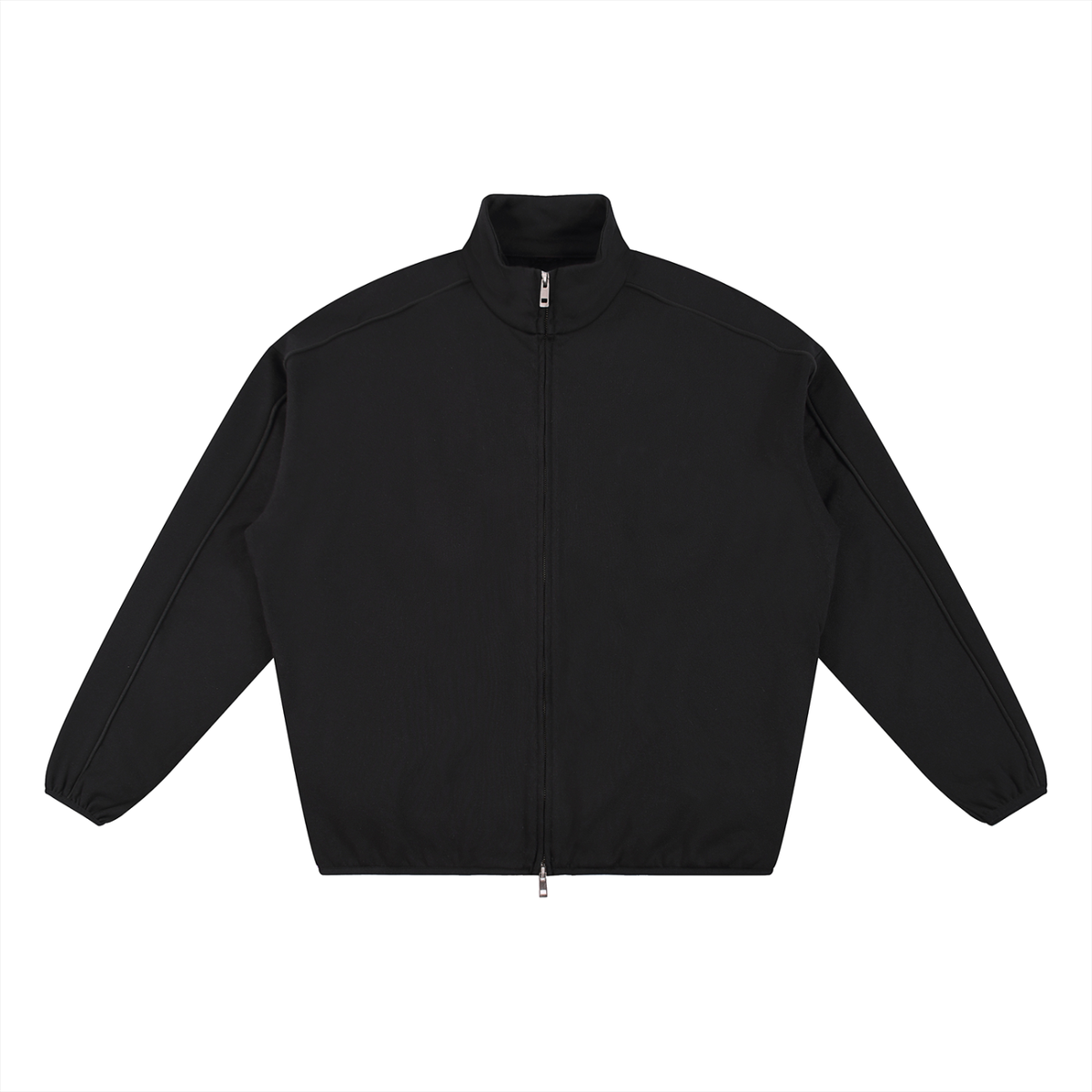 WALMYE Essential Heavyweight Stand Collar Jacket in Black - front product view