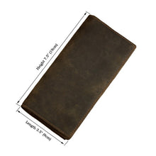 Load image into Gallery viewer, Men&#39;s Vintage Crazy Horse Leather Long Vertical Wallet
