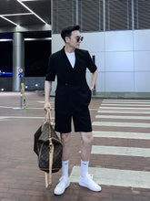 Load image into Gallery viewer, Men&#39;s Solid Color Short-sleeved Shorts Suits, Trendy Men&#39;s High-profile Solid Color Suits
