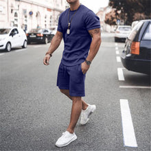 Load image into Gallery viewer, Short-Sleeved Two-Piece Sports Casual Men&#39;S Suit
