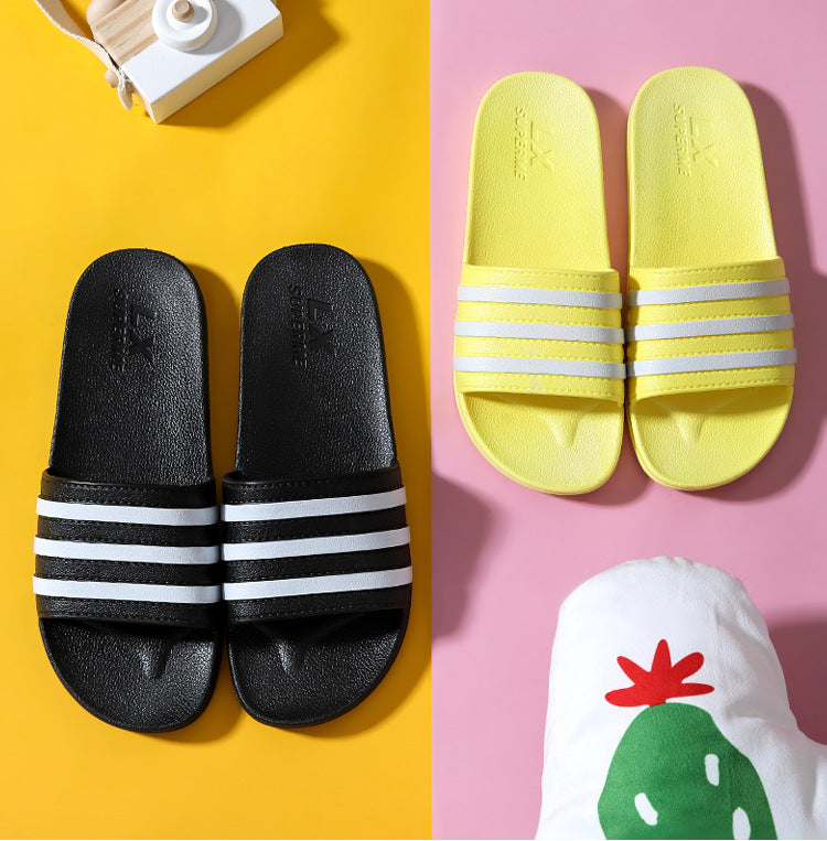 White Stripes Slippers For Women And Men Bathroom Slippers Home Shoes - WAlMYe #