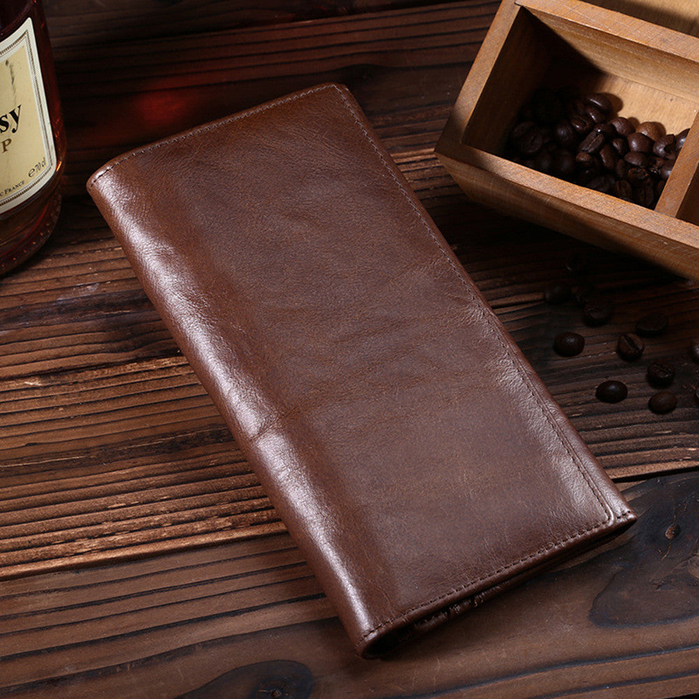 First Layer Leather Wallet Long Vintage Oil Wax - WAlMYe #