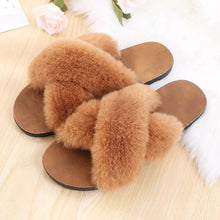 Load image into Gallery viewer, Cross hair slippers women flat bottom

