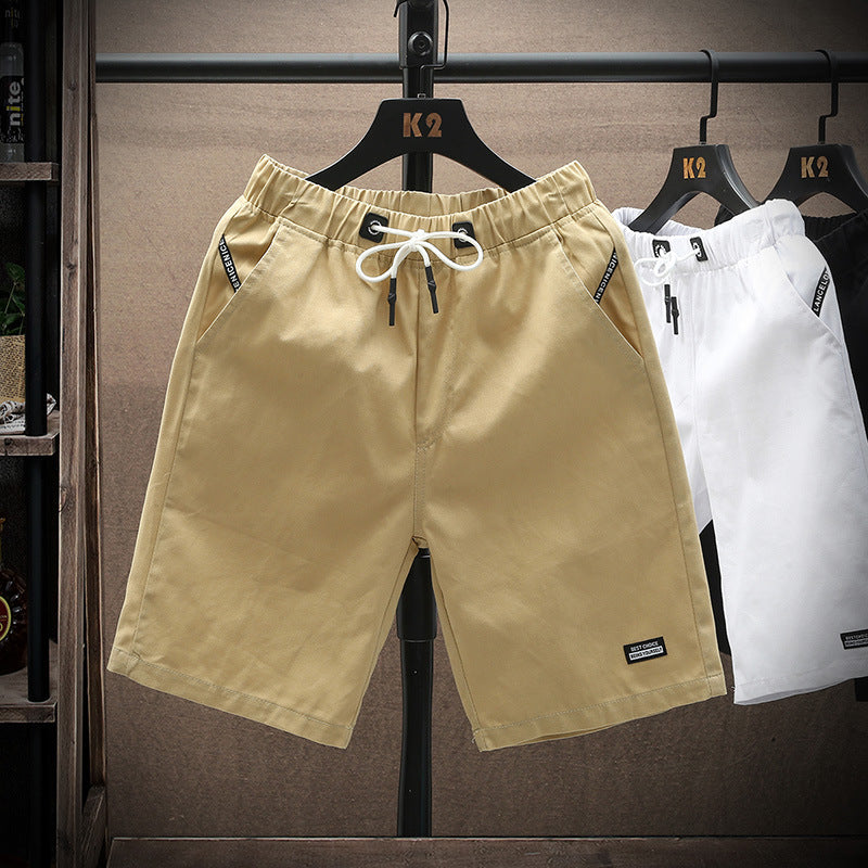 Casual Beach Pants Solid Color Cotton Five-point Pants - WAlMYe #