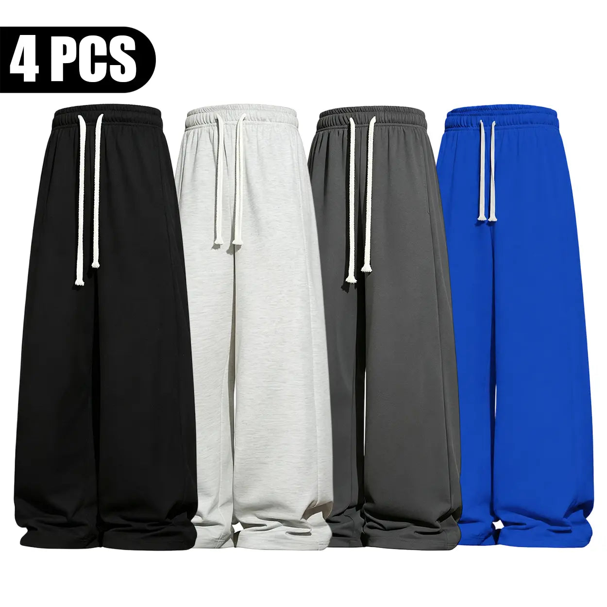 Men’S All-Season Baggy Wide-Leg Athletic Pants - Sports Clothing with Deep Pockets, Soft Breathable Fabric, Machine Washable Mens Clothing for Street Style, Khaki Pants Clothes