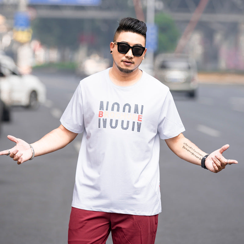 Fashion Plus Fattening Men's Fat Short Sleeve T-shirt - WAlMYe #