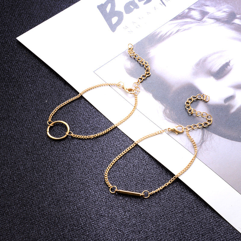 Women's Fashion Punk Bracelet Simple Double Knot Loop Metal Chain Bracelet Bohemian Retro Jewelry Accessories - WAlMYe #