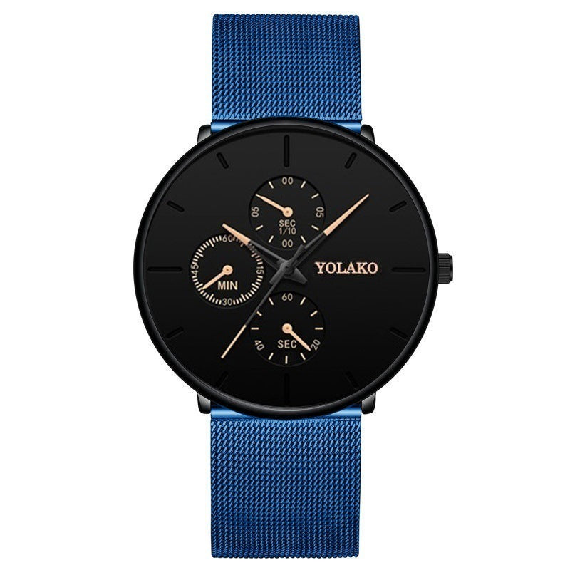 Fashionable ultra-thin mesh belt men's watch - WAlMYe #