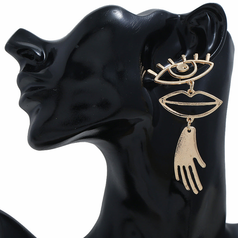 Eye mouth hand pendant earrings - WAlMYe #