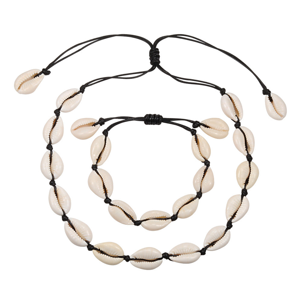 Shell Necklace Handmade Bracelet Clavicle Chain Anklet - WAlMYe #