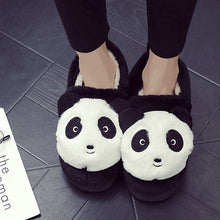 Load image into Gallery viewer, Panda three-dimensional cotton slippers
