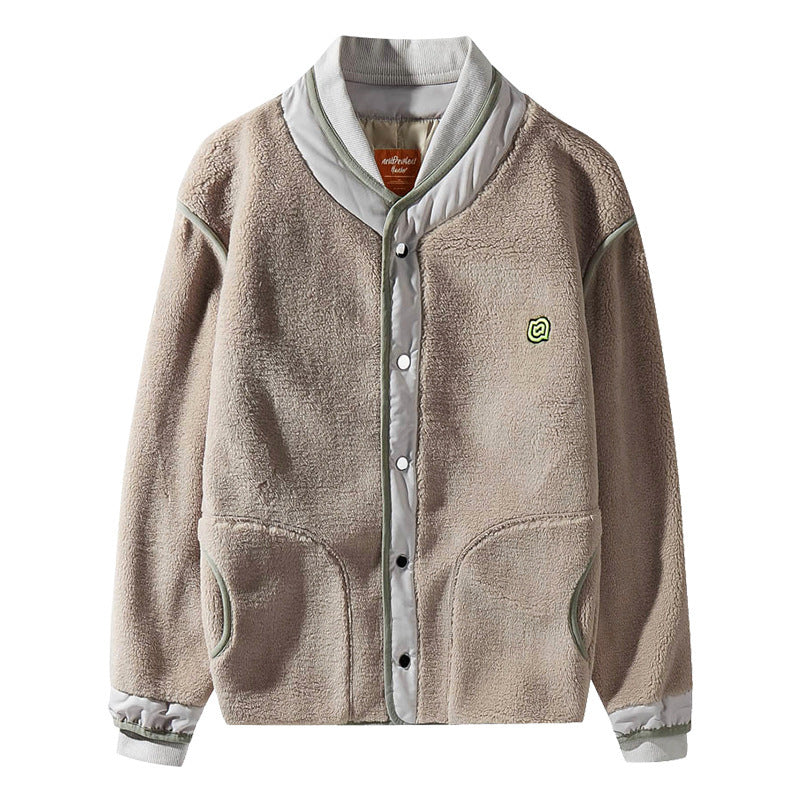 Plush Hoodie Men's Cardigan Thickened Long-sleeved Couple Loose Coat