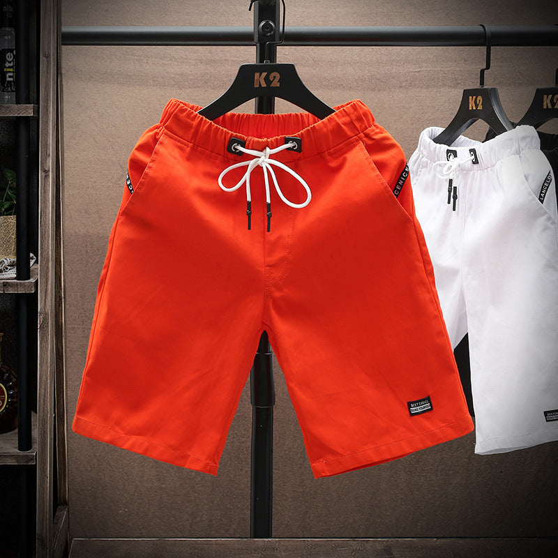 Casual Beach Pants Solid Color Cotton Five-point Pants - WAlMYe #