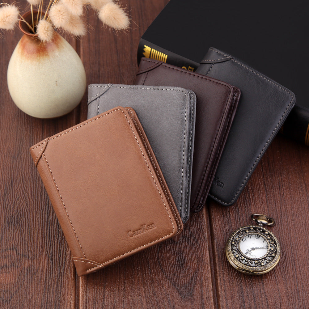 Men's Wallet Short Multi-card Seat Button Bag - WAlMYe #