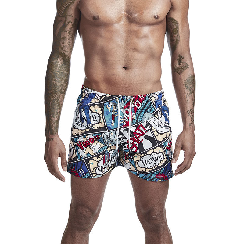 Printed Men's Beach Pants Slim Slim Sports Quick-drying Shorts - WAlMYe #