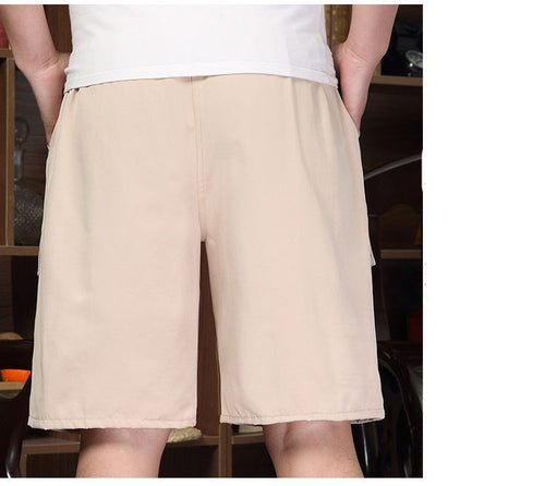Thin Middle-aged Men's Cotton Beach Five-point Pants - WAlMYe #