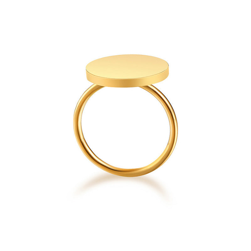 Stainless steel round ladies ring - WAlMYe #