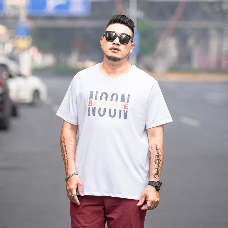 Fashion Plus Fattening Men's Fat Short Sleeve T-shirt - WAlMYe #
