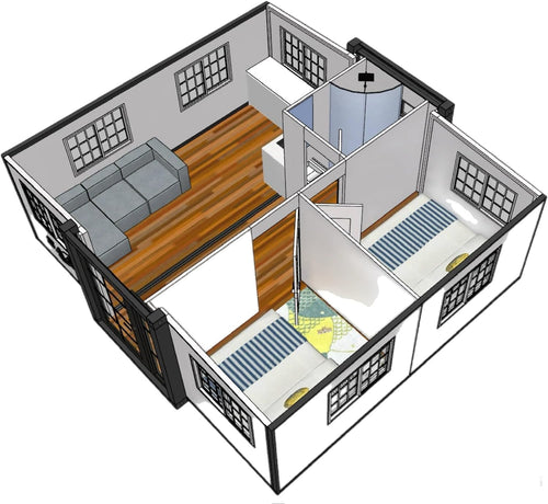 Customizable homes prefab tiny house Movable Prefabricated - WALMYE #