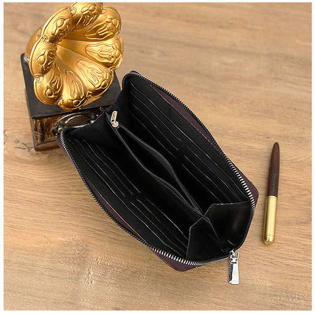 Men's Simple Leather Woven Pattern Wallet - WAlMYe #