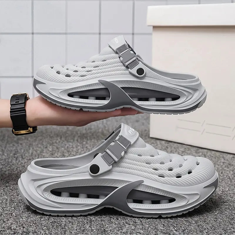 Men'S Summer Thick-Sole Non-Slip Quick-Drying Clogs - Waterproof Slide Slippers with Comfortable Arch Support, Durable Outdoor Design plus Size Slippers Tiktokshopbacktoschool