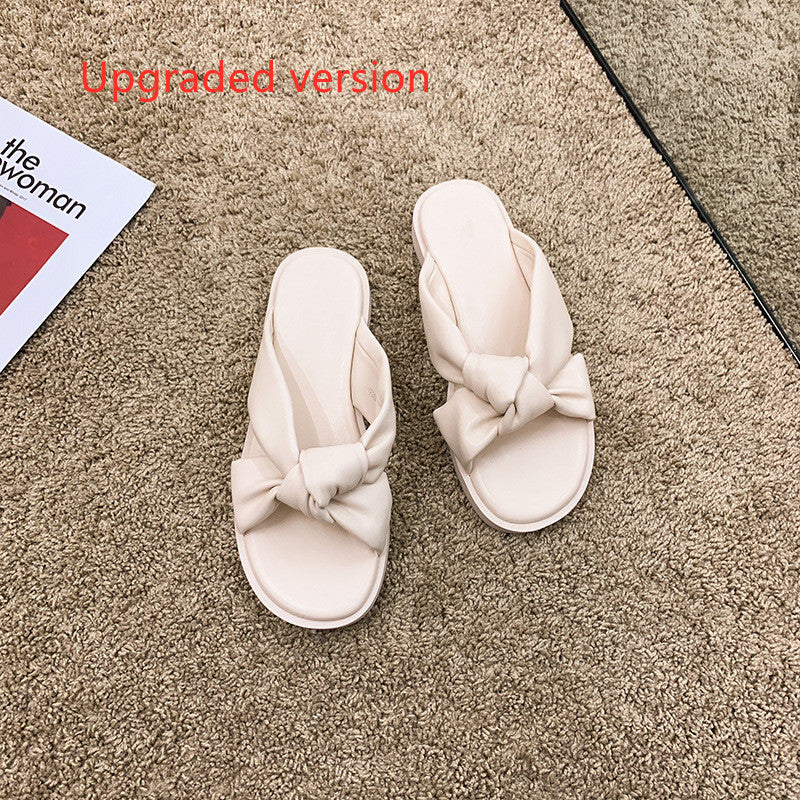 Simple Black Low-heel Soft-soled Slippers Summer - WAlMYe #