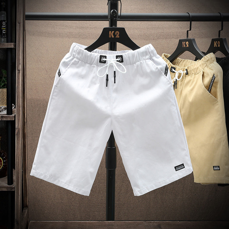 Casual Beach Pants Solid Color Cotton Five-point Pants - WAlMYe #