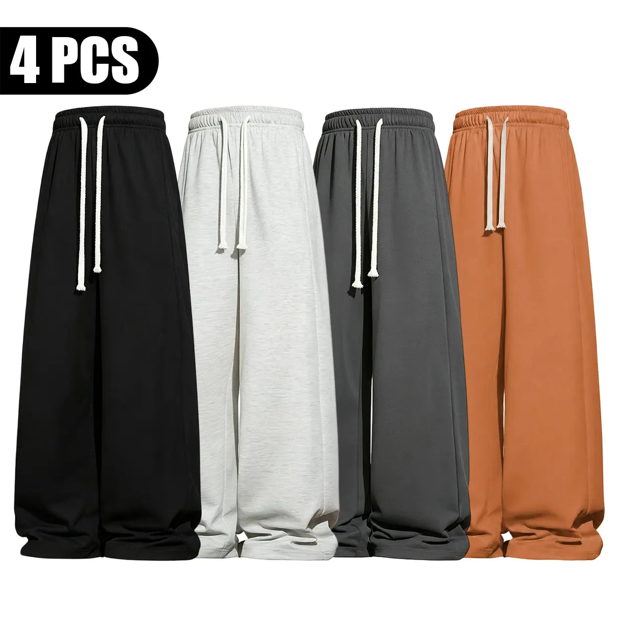 Men’S All-Season Baggy Wide-Leg Athletic Pants - Sports Clothing with Deep Pockets, Soft Breathable Fabric, Machine Washable Mens Clothing for Street Style, Khaki Pants Clothes