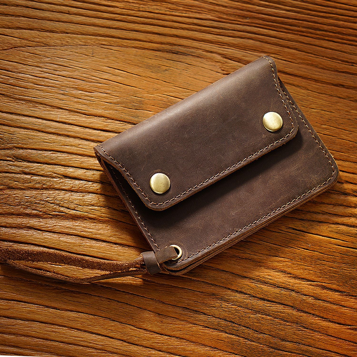 Top Layer Cowhide Simple Card Holder Handmade - WAlMYe #
