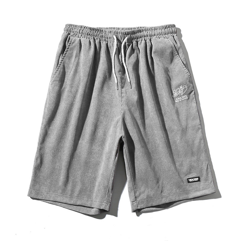 Summer New Corduroy Five Point Pants Embroidered  Loose Shorts - WAlMYe #