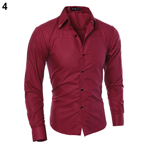 Dark plaid solid color long sleeve business - WAlMYe #