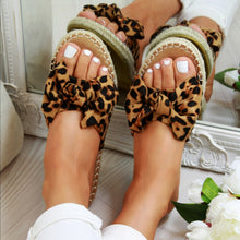 Load image into Gallery viewer, Hemp rope plus size bow sandals female solid color ladies flowers
