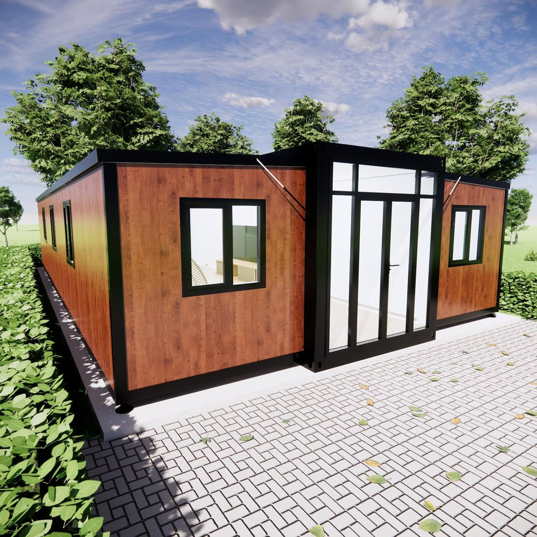 40FT Tiny House to Live in,Portable Prefab House with 3 Bedroom,1 Full Equiped Bathroom and Kitchen,Prefabricated Container House