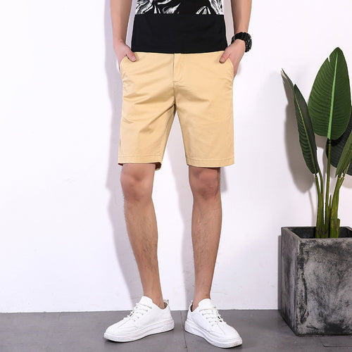 Men's Casual Cotton Solid Color  Shorts - WALMYE #