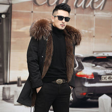 Load image into Gallery viewer, Mid Length Autumn And Winter Men&#39;s Leather Jacket
